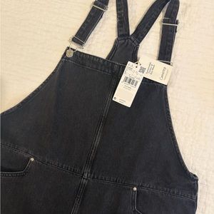 MANGO NWT black denim jumpsuit